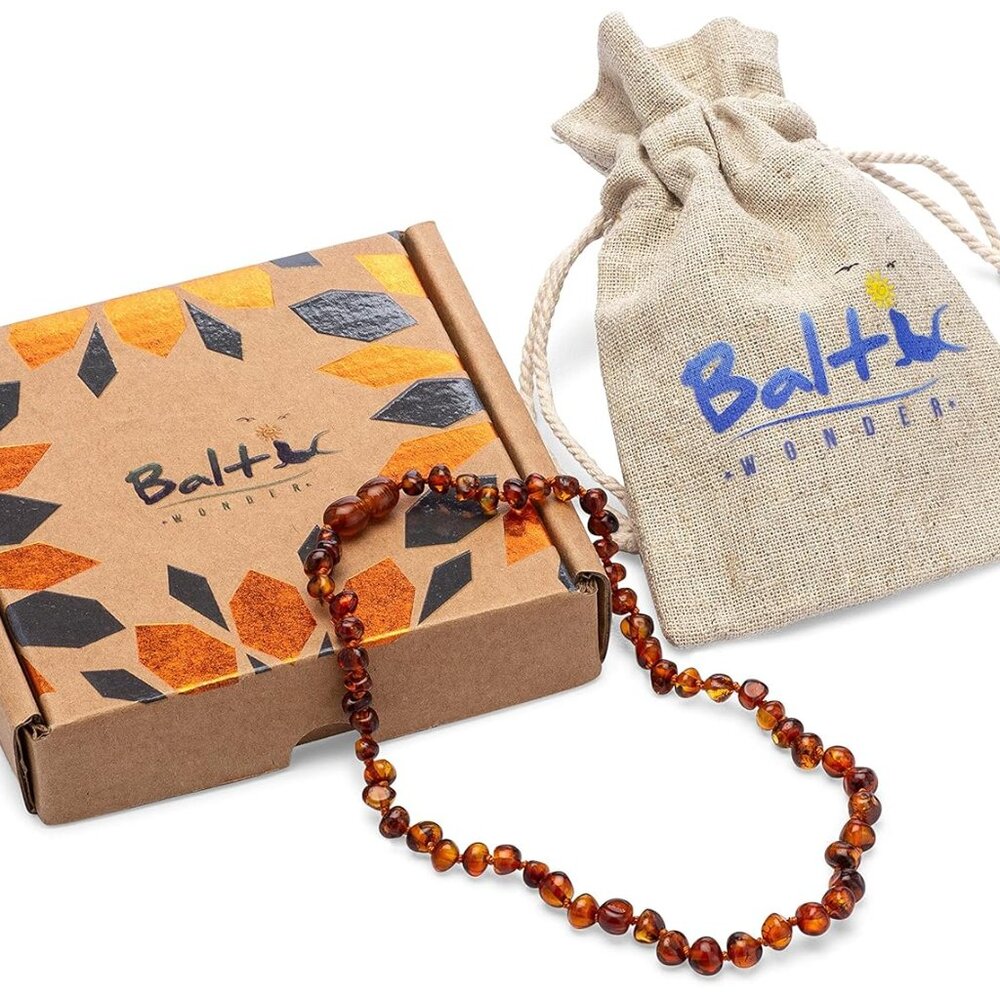 Baltic Amber Necklace - Authentic Cognac Baroque - Natural Comfort - 12.5 Inch - - Picture 7 of 8